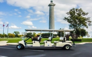 Picture of how to get around Put-in-Bay on a golf cart
