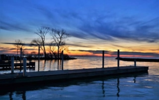 Photos of Put-in-Bay Charter Fishing - An evening sunset view of a boat dock in Put-in-Bay, Ohio.